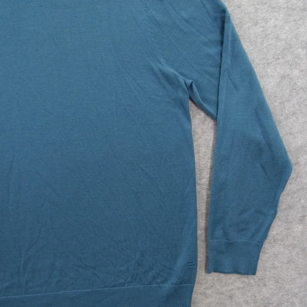 Banana Republic Sweater Mens Extra Large Green Crew Neck Merino Wool Pullover